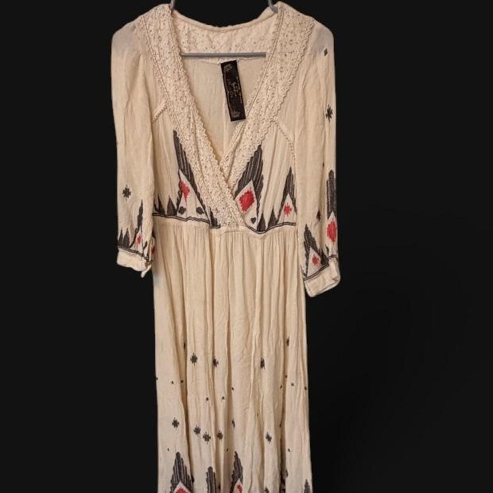 Free People New Romantics Embroidered Midi Dress (XS)